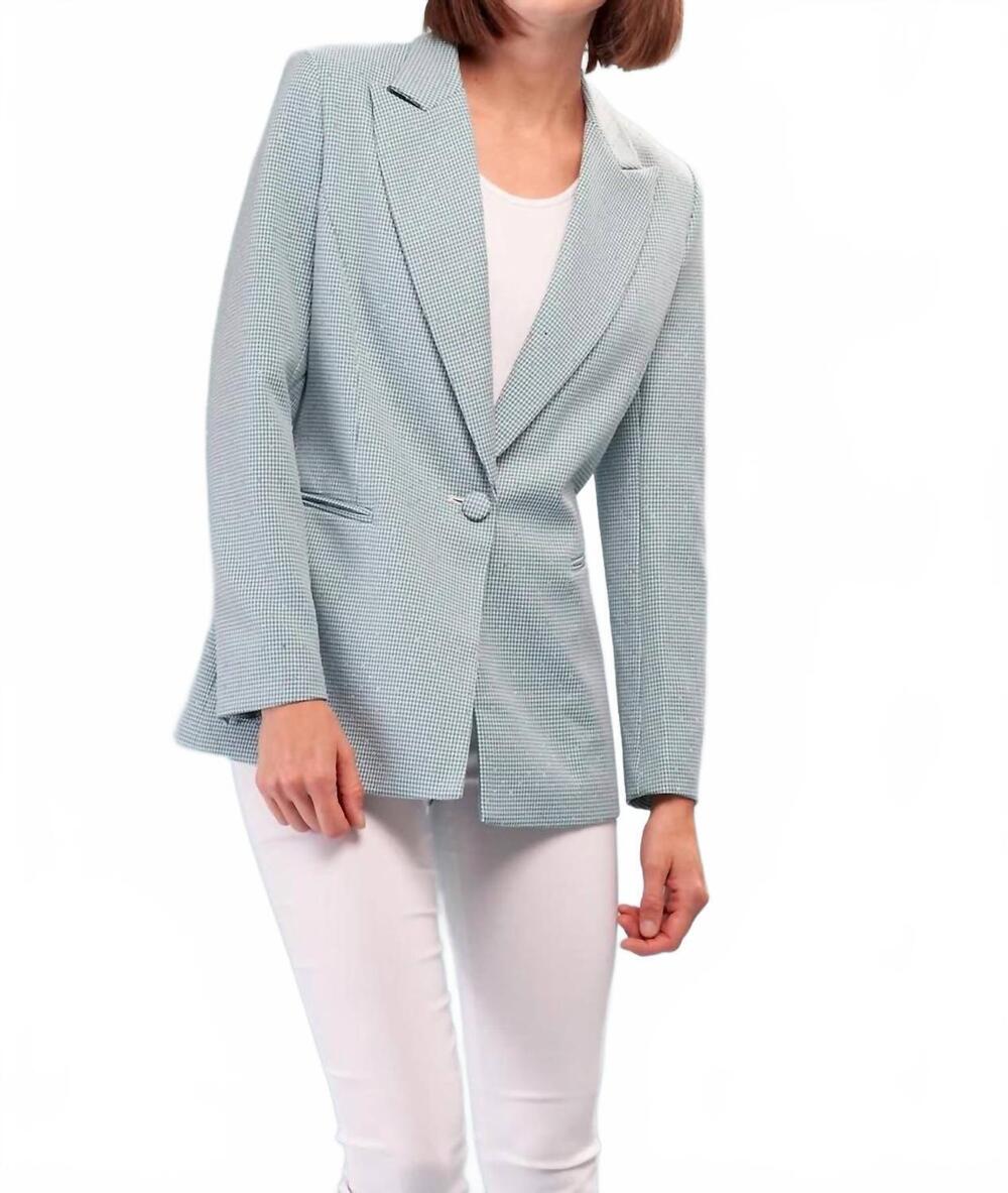 NEW INSIGHT bennett woven blazer in blue turquoise